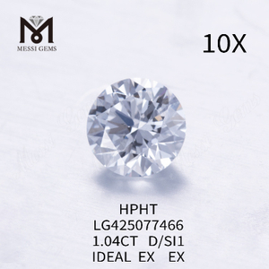 1,04 Karat D/SI1 IDEAL EX EX im Labor gezüchteter Diamant, rund 