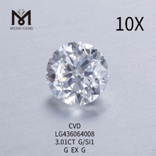 3.01CT G/SI1 runder, im Labor gezüchteter Diamant G EX G
