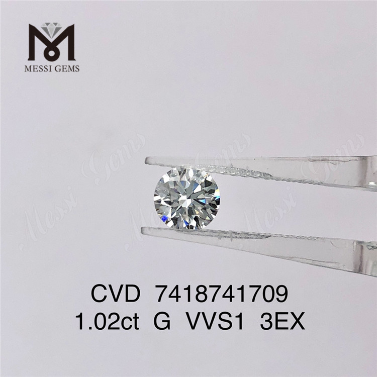 1,02 ct VVS CVD-Diamant Ronnd Cut 3EX künstlicher Diamant auf Lager