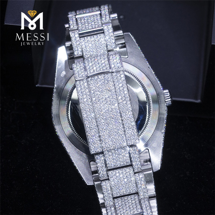 Top-Marke, individuelles Design, Luxus-Eis-Out-Herren-Damen-Uhr DEF VVS Moissanit-Uhr