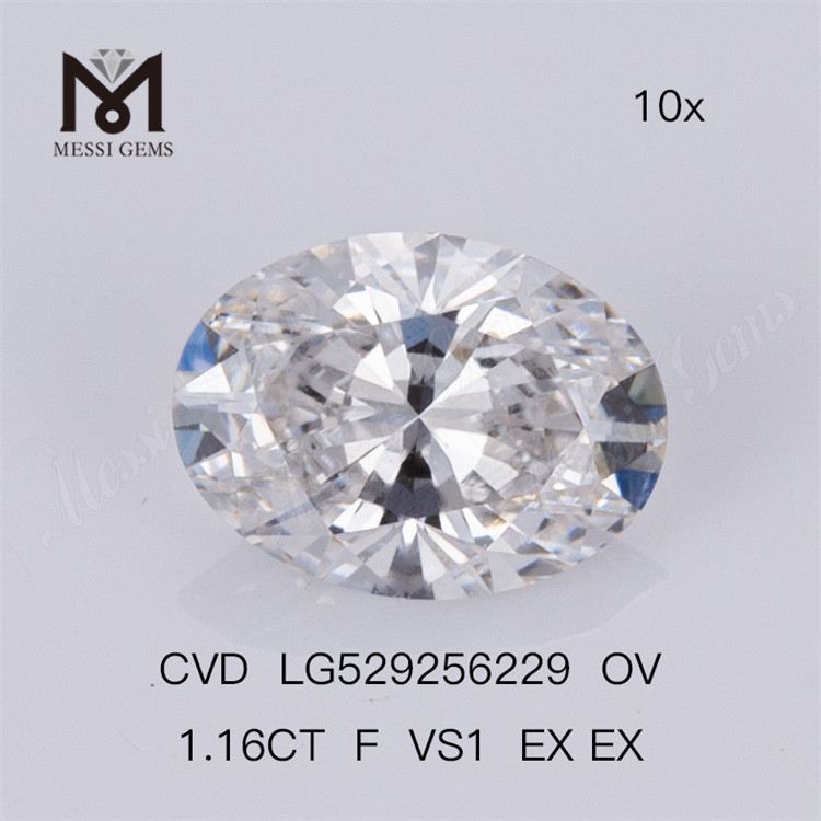 1,16 ct Bester loser Labordiamant F VS1 OVAL, im Labor gewachsene Diamanten, CVD