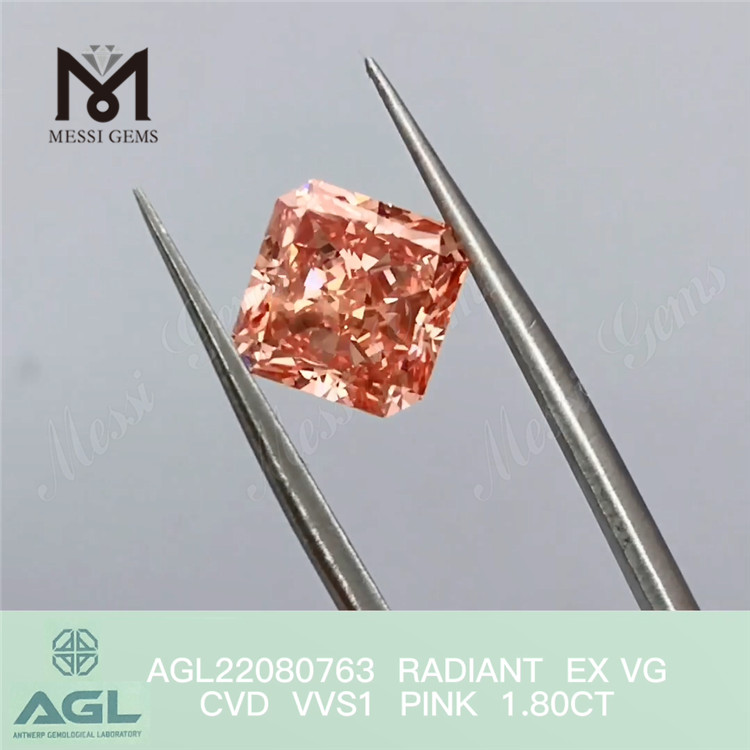 1,80 ct Strahlenschliff-CVD-Diamant Fancy Pink, günstiger loser Labordiamant im Großhandel