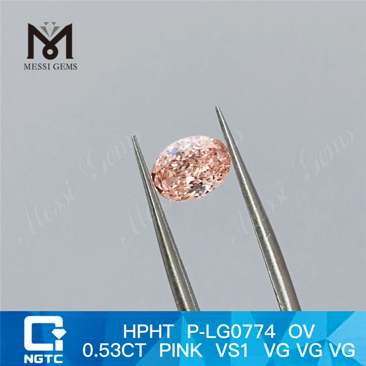 HPHT P-LG0774 OV 0,53 CT ROSA VS1 VG VG VG Labordiamant
