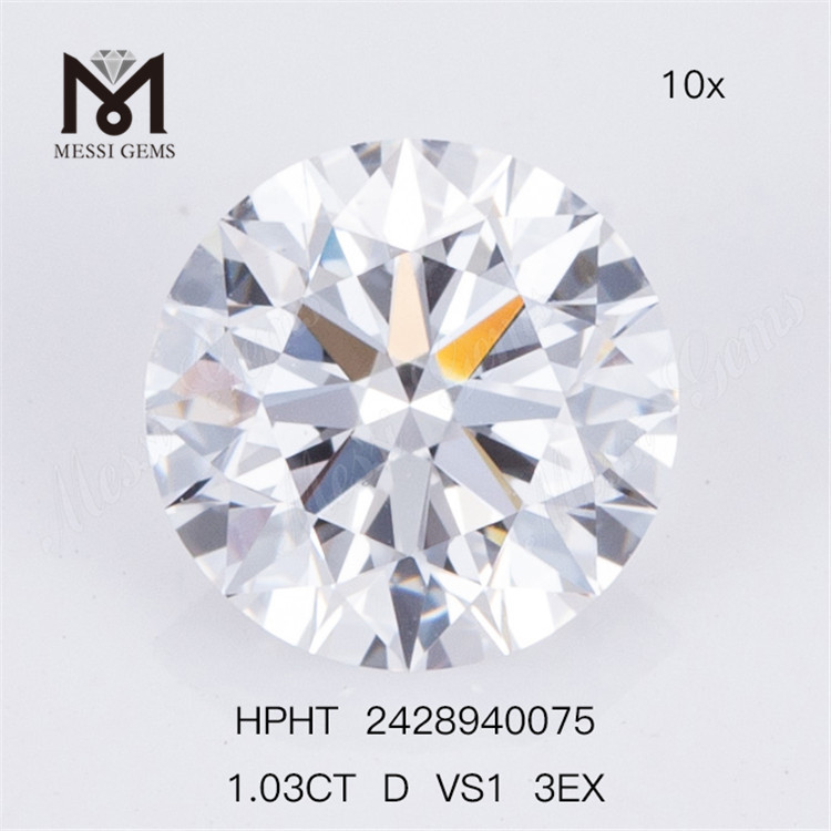 1,03 CT D VS1 3EX runder loser Labordiamant, weißer loser Labordiamant