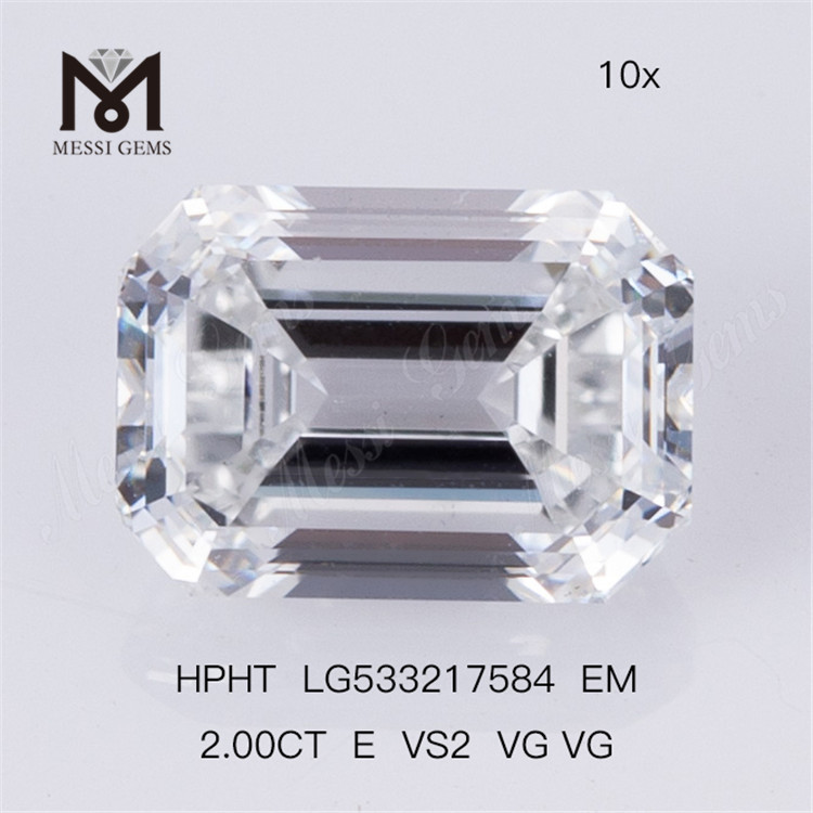2 ct E VS2 VG VG gewachsener Diamant im Smaragdschliff