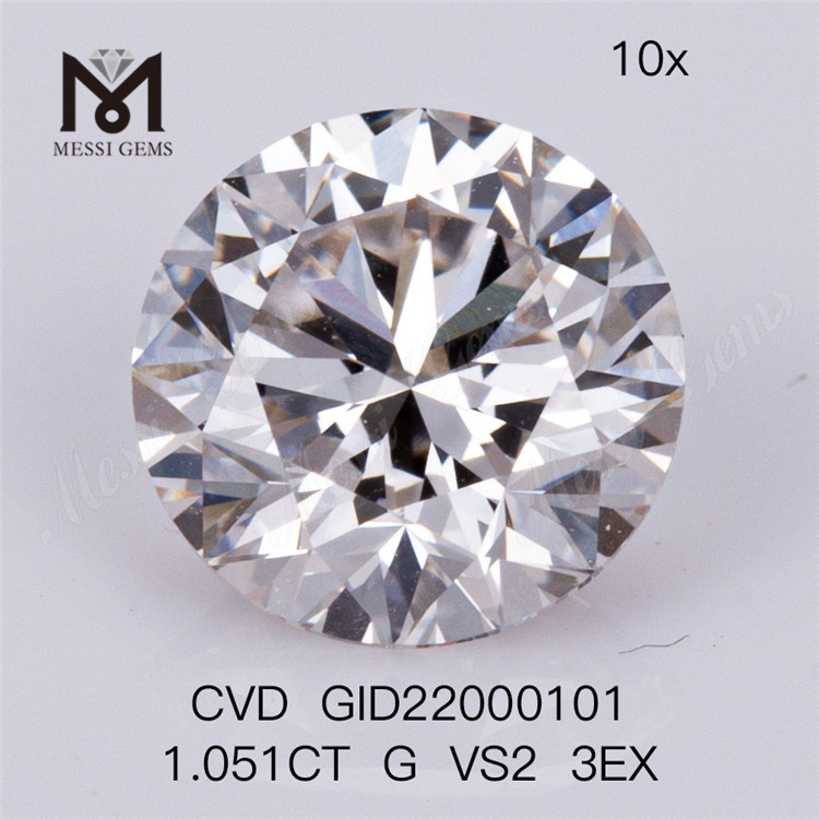 1,051 ct G VS2 3EX runder künstlicher Diamant 3EX Diamant