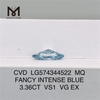 3,36 KT VS1 VG EX 3 ct MQ FANCY INTENSE BLUE, im Labor gezüchtete blaue Diamanten, Preis CVD LG574344522