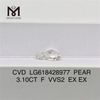 3,10 CT F VVS2 PEAR Sparkle, im Labor hergestellte VVS-Diamanten, CVD, Messigems LG618428977