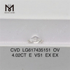 4,02 CT E VS1 CVD OV im Labor hergestellte Diamanten LG617435151丨Messigems