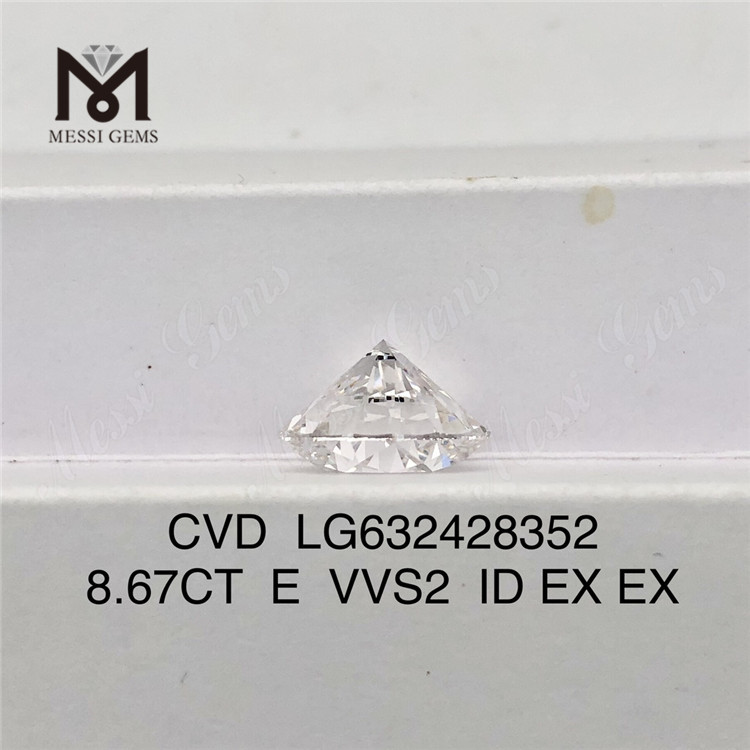 8,67 CT E hergestellte, nicht abgebaute Diamanten VVS2 ID CVD LG632428352丨Messigems 