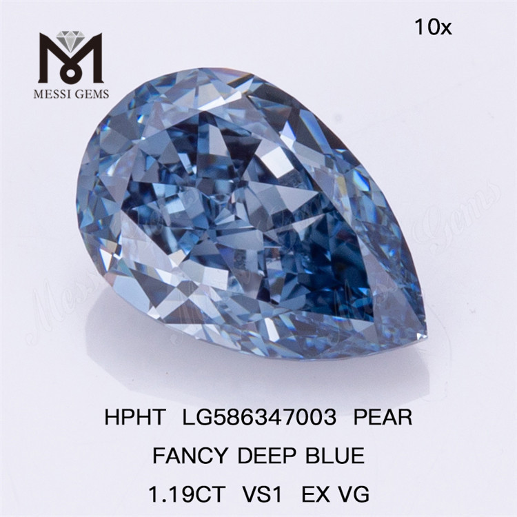 1,19 CT VS1 PEAR FANCY DEEP BLUE EX VG HPHT Blue Hpht Diamond Cost LG586347003
