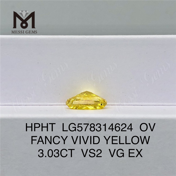 3,03 CT OV FANCY VIVID YELLOW VS2 VG EX HPHT Gelber Diamant LG578314624