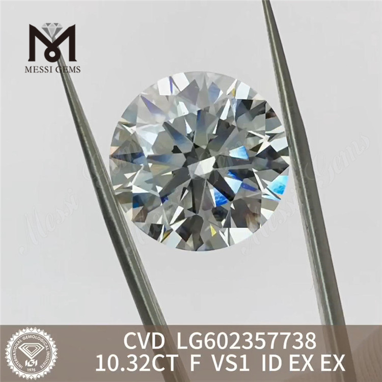 10.32CT F VS1 ID EX EX für Schmuckdesigner 10ct CVD Grown Diamond LG602357738丨Messigems