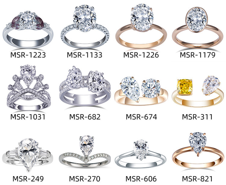 Luxuriöse Verlobungsringe mit 4 Karat Labordiamanten im Ovalschliff