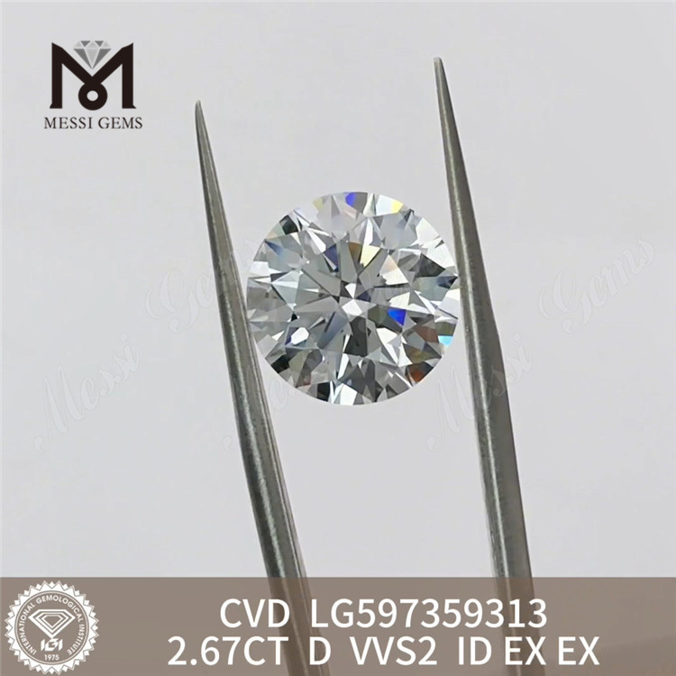2,67 ct igi-Diamanten mit D-VVS2-CVD-Diamant aus ethischer Quelle: Messigems LG597359313