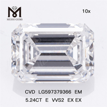 5,24 CT E VVS2 EX EX Bulk Lab Diamonds CVD LG597379366 EM丨Messigems