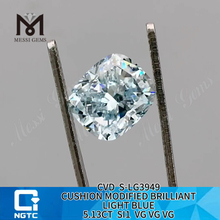 5,13 CT SI1 CUSHION LIGHT BLUE zertifizierte Labordiamanten IGI Certified Sustainable Sparkle丨Messigems CVD S-LG3949