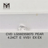 4,24 CT Birnenschliff IGI Diamant E VVS1 EX EX CVD LG592359070丨Messigems