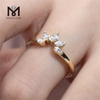 5 Steine ​​14k Lab-grown Diamant-Marquise-Ring im Angebot