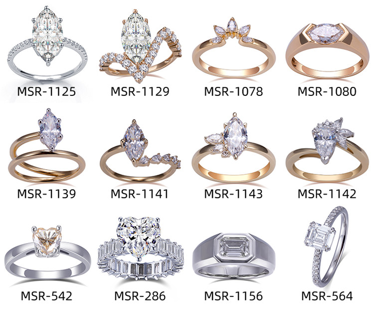 Verlobungsring aus 18-karätigem Weißgold mit Labordiamanten im Solitär-Stil im Marquise-Schliff