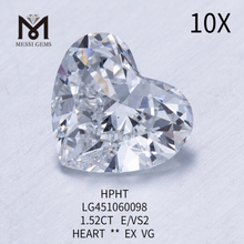1,52 Karat HEART BRILLIANT E VS2 HPHT-Diamant aus dem Labor