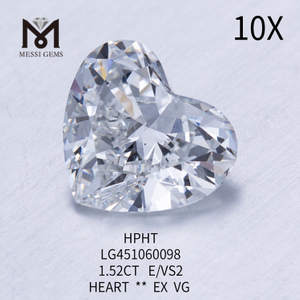 1,52 Karat HEART BRILLIANT E VS2 HPHT im Labor gezüchteter Diamant