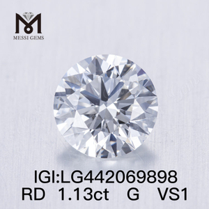 1,13 Karat G VS1 IDEAL Runder, im Labor gezüchteter Diamant CVD