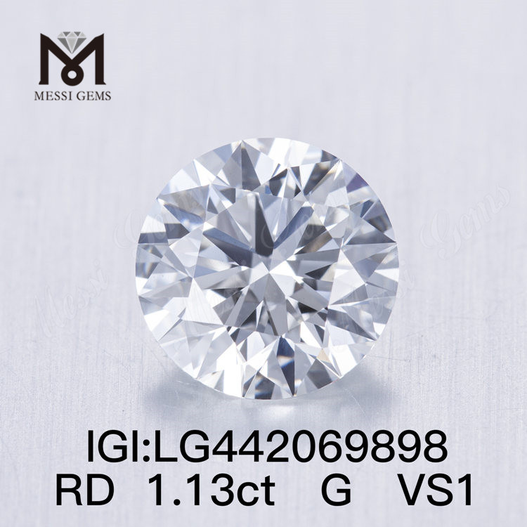 1,13 Karat G VS1 IDEAL Runder, im Labor gezüchteter Diamant CVD