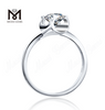 1 Karat Moissanite Solitaire Ring 14 Karat Vergoldung Ehering aus Silber