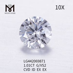 1,01 Karat G VS2 Runde BRILLIANT IDEAL im Labor hergestellte Diamanten