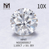 Runde, lose, im Labor gezüchtete Diamanten im Großhandel, 1,105 ct, J-Farbe, SI1 EX