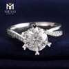 1,5 ct Moissanite Ring Ehering Mode Moissanite Weißgoldringe für Frauen