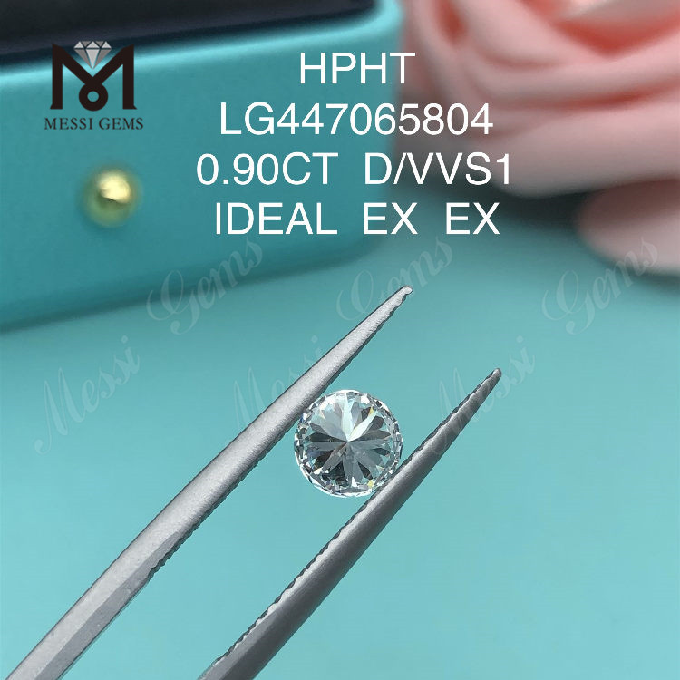 0,90 Karat D runder BRILLANT-Diamant im IDEL-Schliff vvs1 im Labor erstellt
