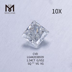 1,54 Karat G VS2, im Labor hergestellter Diamant im Prinzessschliff VG