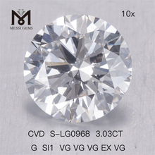  3,03 CT G SI1 3VG CVD-Labordiamant in runder Form
