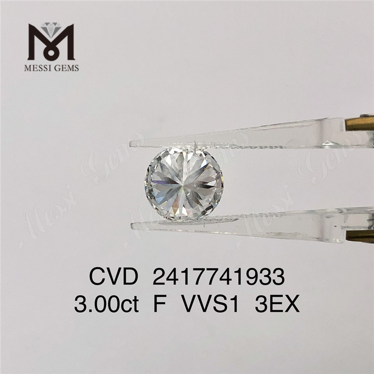3CT F Labordiamant 3EX runder, im Labor gezüchteter CVD-Diamant zum Verkauf