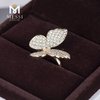 14K 18K Schmetterling-Moissanit-Goldring D-Moissanit-Stein für Frauen