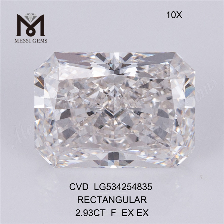 2,93 CT RECHTECKIGER CVD-Diamant mit F-Labordiamant, IGI-Zertifikat