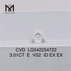 3,01 CT E weißer loser Labordiamant im Großhandel mit künstlichen Diamanten in runder Form