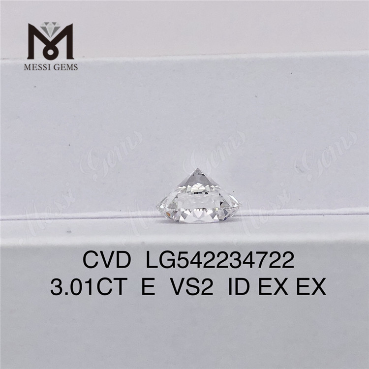 3,01 CT E weißer loser Labordiamant im Großhandel mit künstlichen Diamanten in runder Form