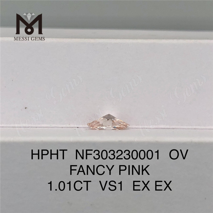 1,01 CT OV FANCY PINK VS1 EX EX künstliche rosa Diamanten HPHT NF303230001