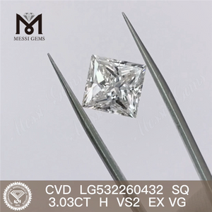 3,03 CT H CVD-Diamant Großhandel SQ VS2 Hersteller von im Labor gezüchteten Diamanten zum Verkauf