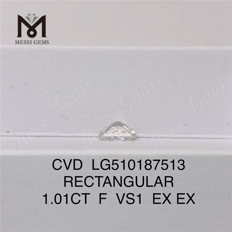 1,01 CT RECHTECKIGER MODIFIZIERTER BRILLANT-Schnitt F VS1 EX CVD Lab Grown Diamond IGI-Zertifikat