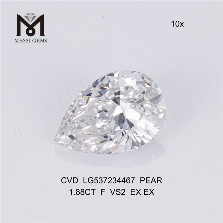 1,88 ct F VS2 2 Karat künstlicher Diamant PEAR chinesischer synthetischer Diamanten