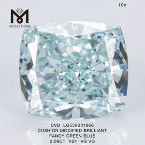 2,06 ct Kissen-CVD-Diamant Großhandel mit Fancy Green Blue Lab Grown Diamond Lieferanten