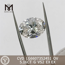 5,16 CT G VS2 OV Beste im Labor gezüchtete IGI-Diamanten CVD für den Großhandel LG6607352451丨Messigems