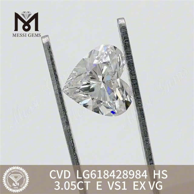 3,05 CT E VS1 HS günstigster im Labor gezüchteter Diamant CVD丨Messigems LG618428984
