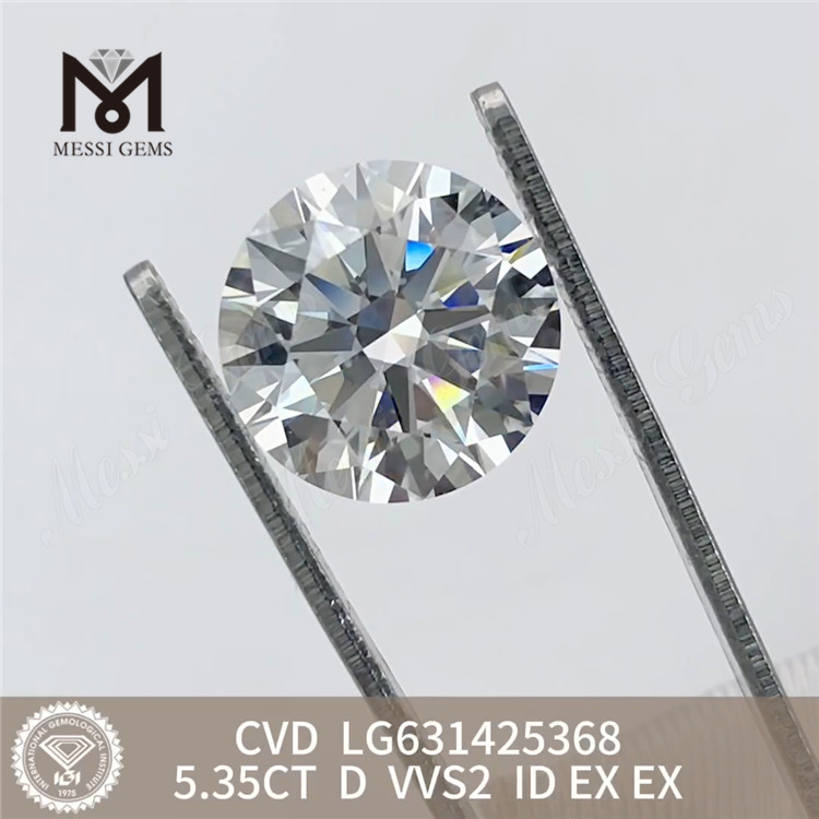 5,35 CT D VVS2 ID runde CVD-Labor-Zuchtdiamanten LG631425368丨Messigems 
