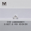 3,12 CT G VS1 ID 3 ct CVD-gewachsener Diamant LG603349011 Optische Exzellenz丨Messigems 