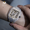 Passen Sie die VVS-Moissanit-Uhr für Herren mit Pass-Diamant-Tester, versilbert und vergoldet, mit edlem Iced-Out-Schmuck an